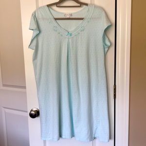 Miss Elaine Cotton Knit Cap Sleeve Nightgown Mid-length, L